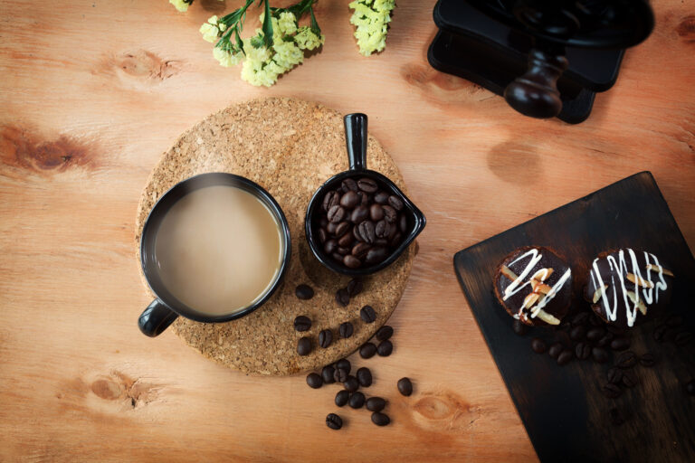 vista superior fotografia de producto cafe